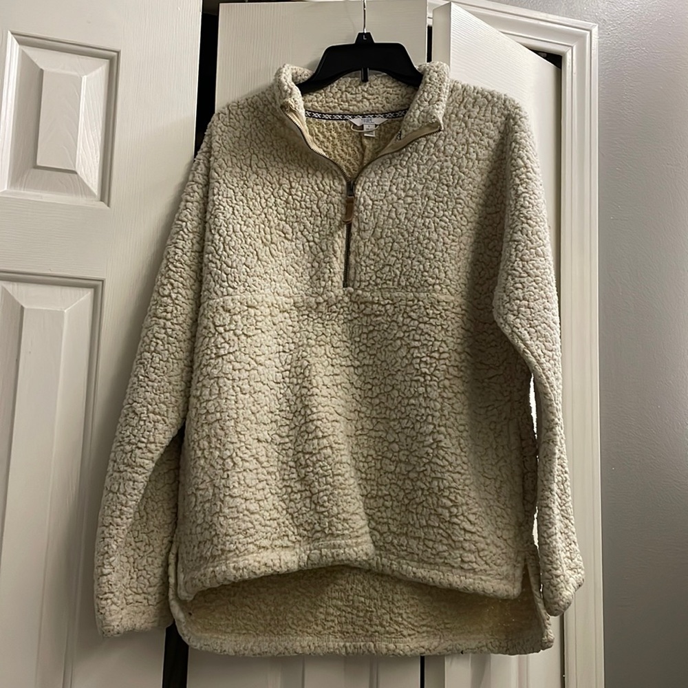 Time and Tru Sherpa cream pull over